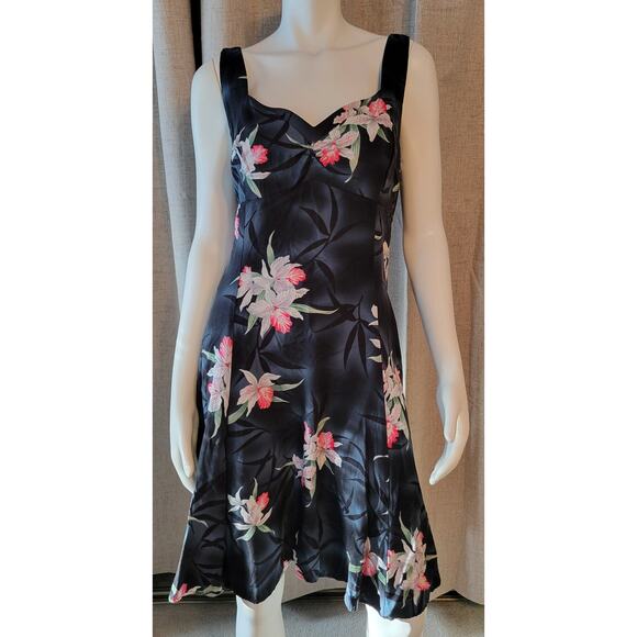 Two Palms Dresses & Skirts - Two Palms Midnight Orchid Empire Princess Sleeveless Flare Dress Hawaii USA XL